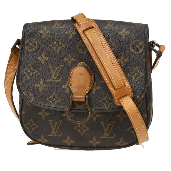 LOUIS VUITTON Saint Cloud MM Shoulder Bag Monogram Leather Brown - Picture 1 of 15